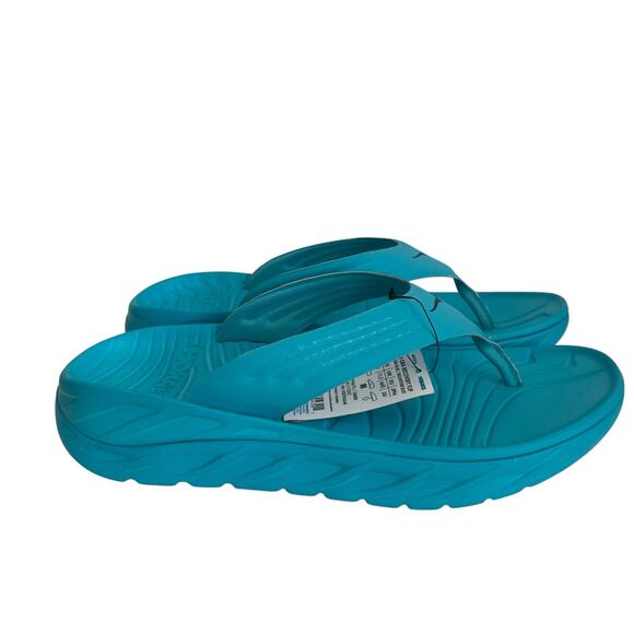 Hoka One One Ora Recovery Flip Flops Scuba Blue / Bellwether Blue Size 12M - Picture 1 of 9